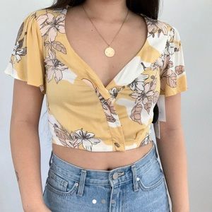 Amuse Society yellow crop top